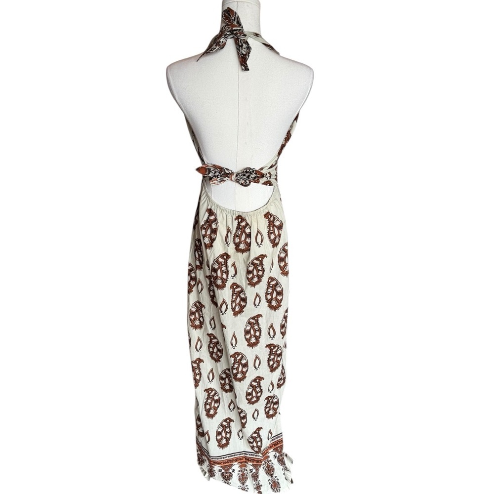 Johanna Ortiz - Dancing in Sanskrit Block Print Halter Maxi Dress Sz 4 - Picture 6 of 8